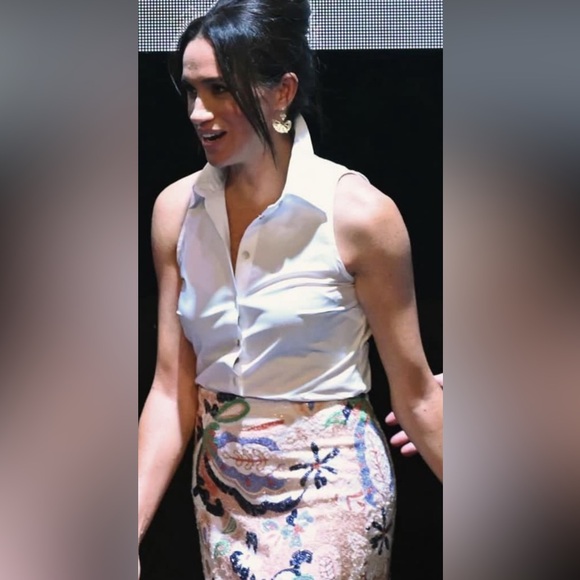 Mango white button down cotton blouse. ASO Meghan Markle. - Picture 3 of 3